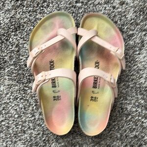 Birkenstock Pink Sandals with Shimmery Finish